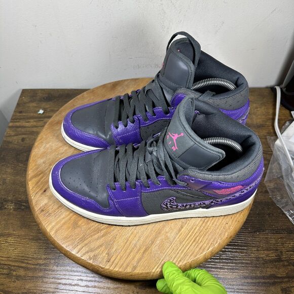 Air Jordan 1 Mid SE Anthracite Shoes Mens Size 10 Elephant Print 364770-025 main image 8